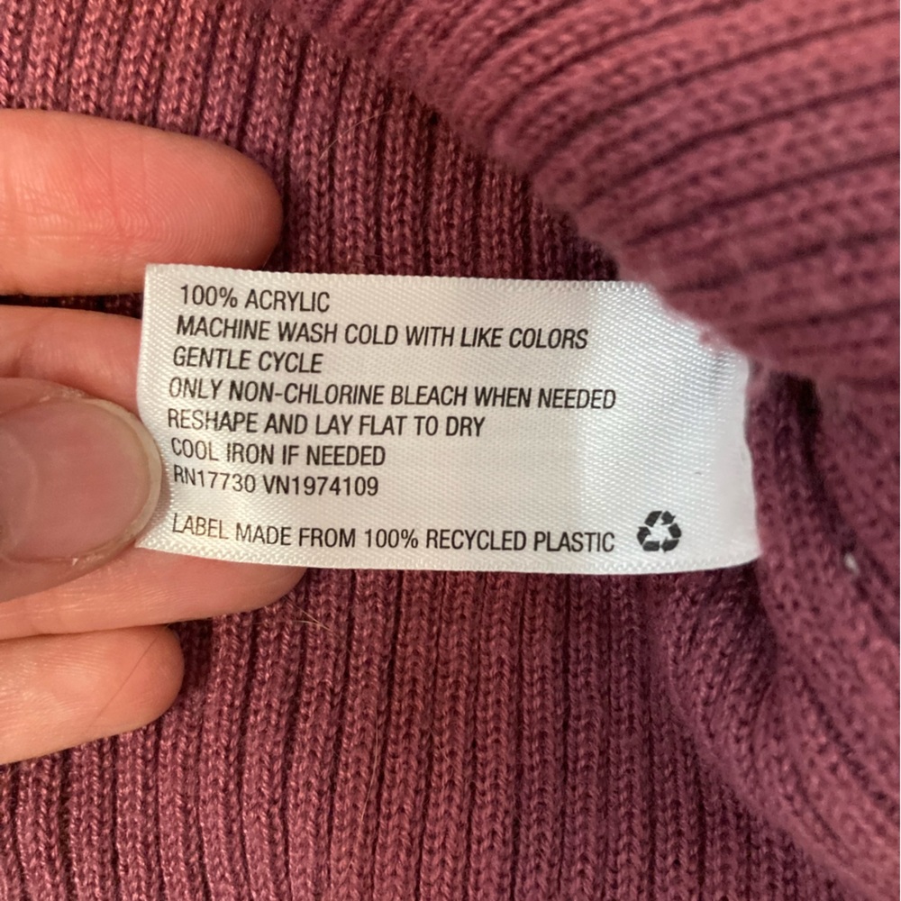 Wild Fable Mauve crop top button down long sleeve sweater - Picture 8 of 9